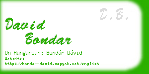 david bondar business card