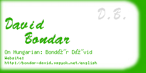 david bondar business card